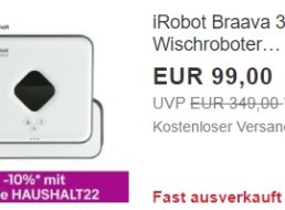 Ebay: Saug-Wischroboter „iRobot Braava 390t“ als B-Ware für 89,10 Euro