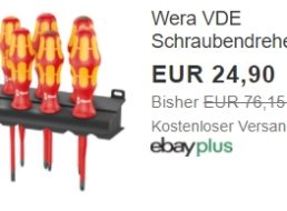 Ebay: Wera VDE Schraubendreher Satz zum Bestpreis von 24,90 Euro