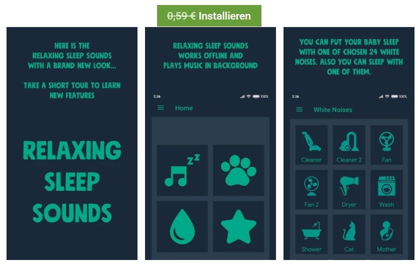 Gratis: App "Relaxing Sleep Sounds Pro" zum Nulltarif