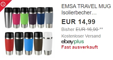 Ebay: "Emsa Travel Mug" für 14,99 Euro frei Haus