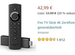 Amazon: „Fire TV Stick 4K Ultra HD“ zertifiziert für 42,99 Euro