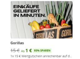 Groupon: Gorillas-Gutscheine mit bis zu 25 Euro Rabatt