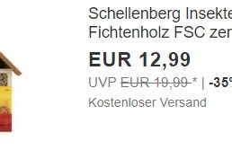 Schellenberg: Insektenhotel via Ebay für 12,99 Euro frei Haus