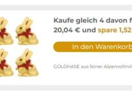 Gourvita: 2 Kilogramm Lindt-Goldhasen für 45,77 Euro frei Haus