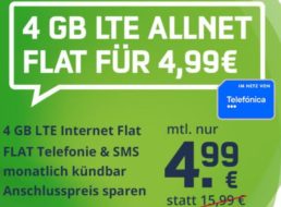 Mobilcom: Monatlich kündbare LTE-Flat mit vier GByte für 4,99 Euro