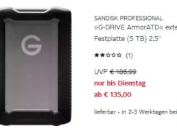 Otto: Wasserfeste Outdoor-Festplatte mit 5 TByte für 135 Euro