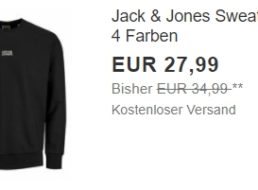 Jack & Jones: Sweatshirt für 27,99 Euro frei Haus via Ebay