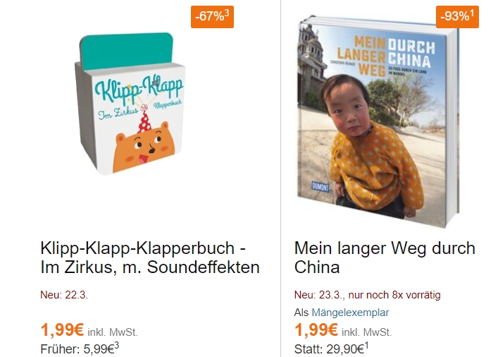 Terrashop: 1000 Bücher unter zwei Euro