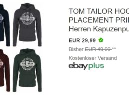 Tom Tailor: Herren-Hoodies für 29,99 Euro frei Haus