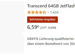 Amazon: Transcend USB-Stick mit 64 GByte für 6,59 Euro