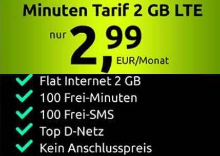 Vodafone: LTE-Flat mit zwei GByte für 2,99 Euro