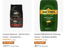 Amazon: Marken-Kaffeebohnen im Kilopack unter neun Euro