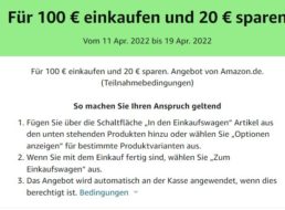 Amazon: 20 Euro Mode-Rabatt ab 100 Euro Warenwert