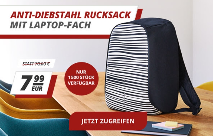 Druckerzubehoer.de: "Anti-Diebstahl-Rucksack" für 7,99 Euro