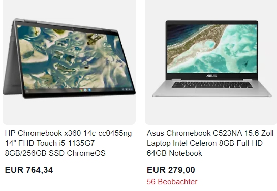 Ebay: Asus-Chromebook als Versandrückläufer für 259 Euro frei Haus