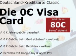 Gratis: 60 Euro Bonus zur kostenlosen Deutschland-Kreditkarte