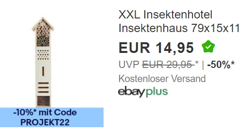 Ebay: Insektenhotel für 13,45 Euro frei Haus