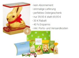 Lindt: Osterpaket mit Kilogramm-Goldhasen für 39,95 Euro