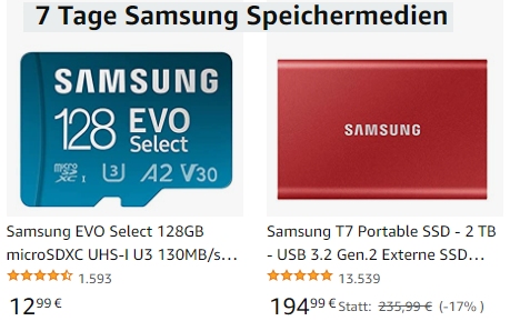 Samsung: EVO Select microSDXC mit 128 GByte für 12,99 Euro