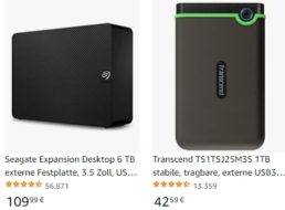 Amazon: Externe Festplatte von Transcend mit 1 TByte für 42,59 Euro