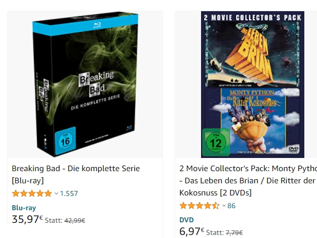 Amazon: Boxsets noch bis Sonntag mit Rabatt