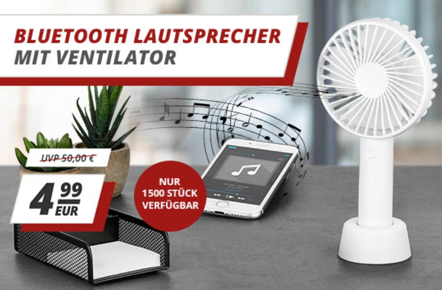 Druckerzubehoer: Bluetooth-Lautsprecher mit Ventilator für 4,99 Euro