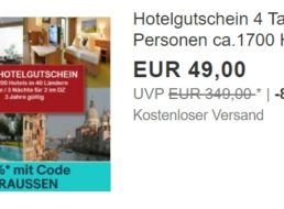 Ebay: Hotelgutschein mit 15 Prozent Rabatt für 41,65 Euro