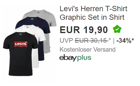 Levi's: T-Shirts via Ebay für 19,90 Euro frei Haus