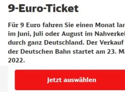 Bahn: Neun-Euro-Ticket ab sofort verfügbar