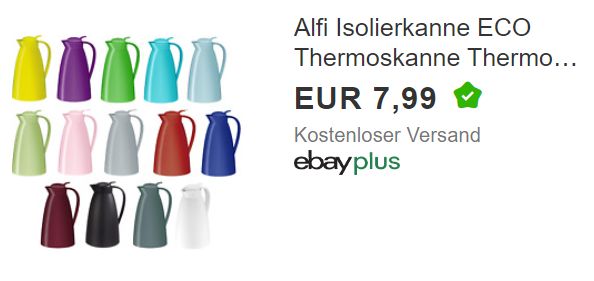 Alfi: Thermoskanne zum Bestpreis von 7,99 Euro frei Haus