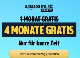 Gratis: 4 Monate „Amazon Music Unlimited“ für Prime-Kunden