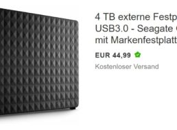 Ebay: Externe Festplatte mit vier TByte für 44,99 Euro