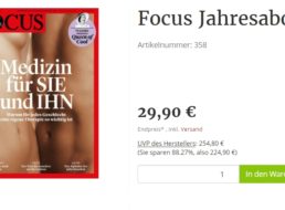 Focus: Jahresabo mit 88 Prozent Rabatt für 29,90 Euro