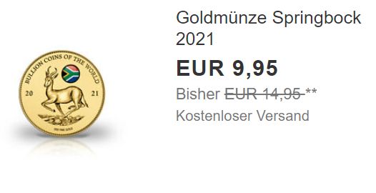 Ebay: Mini-Goldmünze für weniger als 10 Euro frei Haus