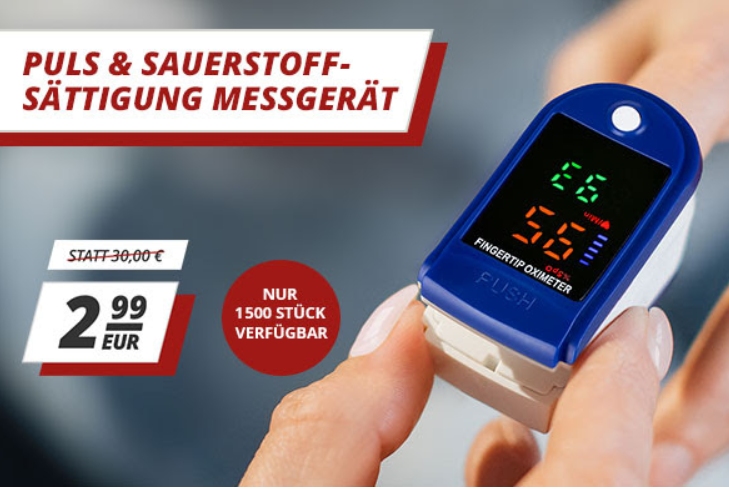 Druckerzubehoer: Puls- und Sauerstoffmessgerät für 2,99 Euro