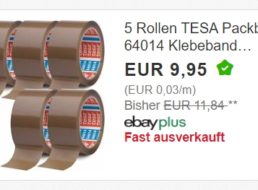 Ebay: Fünferpack Tesa-Packband für 9,95 Euro frei Haus