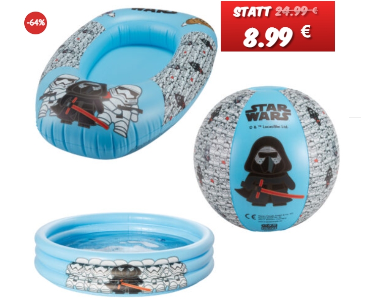 Dealclub: Wasserspielzeug-Set "Star Wars" für 8,99 Euro frei Haus