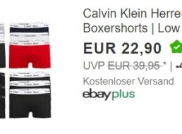 Calvin Klein: Dreierpack Boxershorts für 22,90 Euro frei Haus