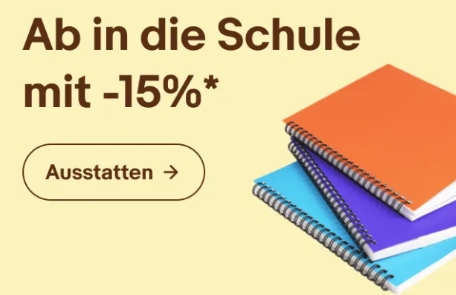 Ebay: Artikel für Schule und Büro mit 15 Prozent Rabatt