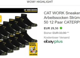 Ebay: Arbeitssocken von Cat Work im Zwölferpack für 29,50 Euro