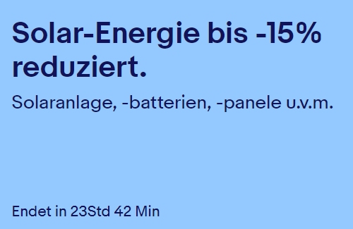 Ebay: Solar-Spezial mit Anlagen, Zubehör und mehr