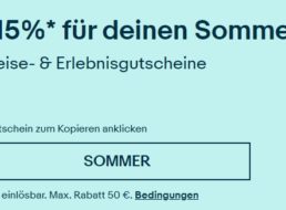 Ebay: Hotelgutscheine mit 15 Prozent Rabatt / Nacht ab 21,25 Euro