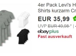 Levi’s: Viererpack T-Shirts für 35,99 Euro frei Haus