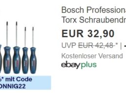 Ebay: Torx-Schraubendreherset von Bosch Professional  für 29,61 Euro