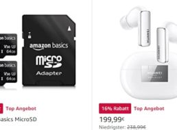 Amazon Basics: MicroSDXC mit 64 GByte im Doppelpack für 15,99 Euro