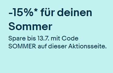 Ebay: 15 Prozent Rabatt auf Sommerartikel