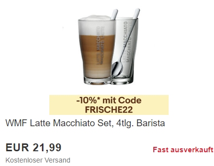 WMF: Viererset "Latte Macchiato"-Gläser für 19,79 Euro frei Haus