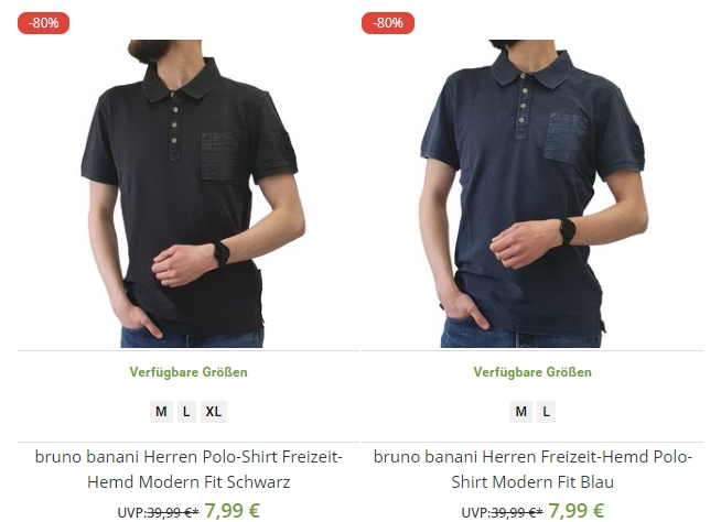 Bruno Banani: Poloshirts für 7,99 Euro via Outlet46