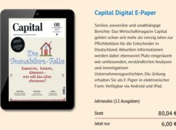 Capital: Jahresabo als ePaper für 6 statt 80,04 Euro