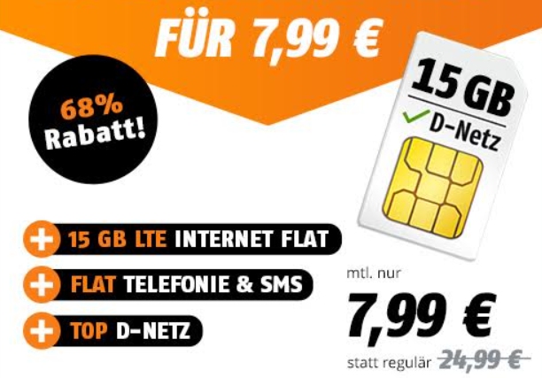 Vodafone-Netz: 15 GByte LTE-Daten für 7,99 Euro im Monat